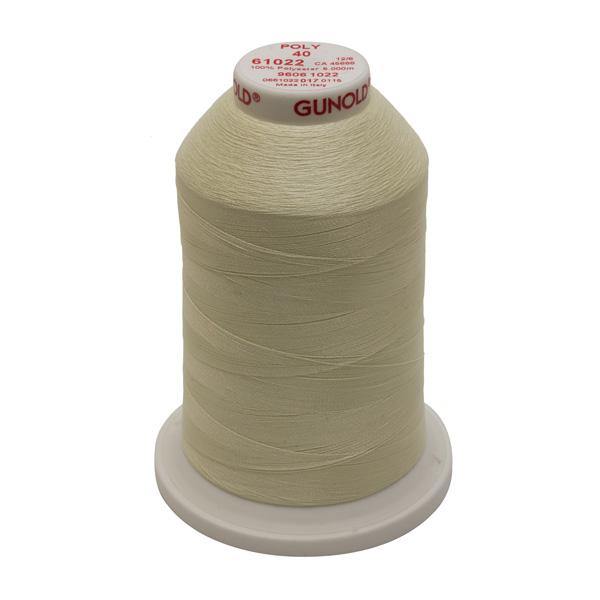 61022 - Cream Polyester Embroidery Thread - 40 WT. 5,500 YD. Cones - Oh My Crafty Supplies Inc.