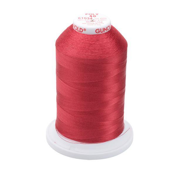 61034 - Burgundy Polyester Embroidery Thread - 40 WT. 5,500 YD. Cones - Oh My Crafty Supplies Inc.
