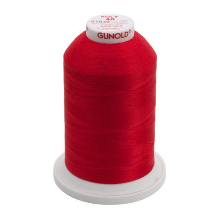 61039 - True Red Polyester Embroidery Thread - 40 WT. 5,500 yd. Cones - Oh My Crafty Supplies Inc.