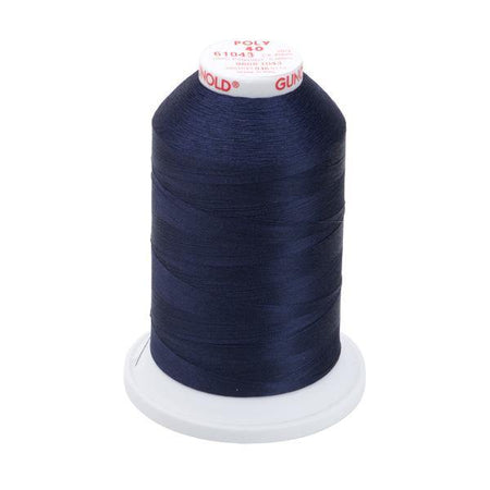 61043 - Dark Navy Polyester Embroidery Thread - 40 WT. 5,500 yd. Cones - Oh My Crafty Supplies Inc.