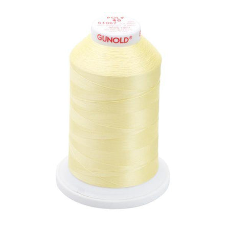 61067 - Lemon Yellow Polyester Embroidery Thread - 40 WT. 5,500 yd. Cones - Oh My Crafty Supplies Inc.