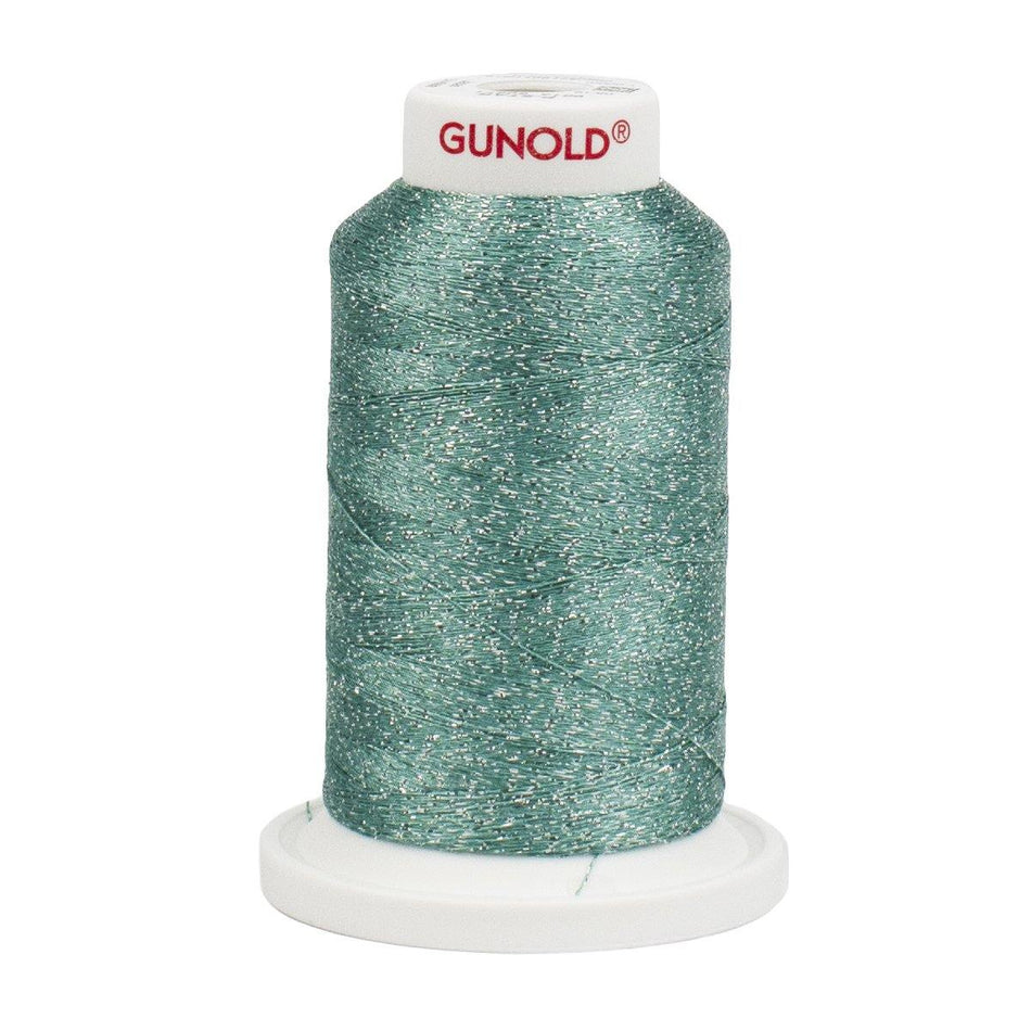50571 - Light Teal with Silver Sparkle 30 Wt Gunold Poly Star - Oh My Crafty Supplies Inc.