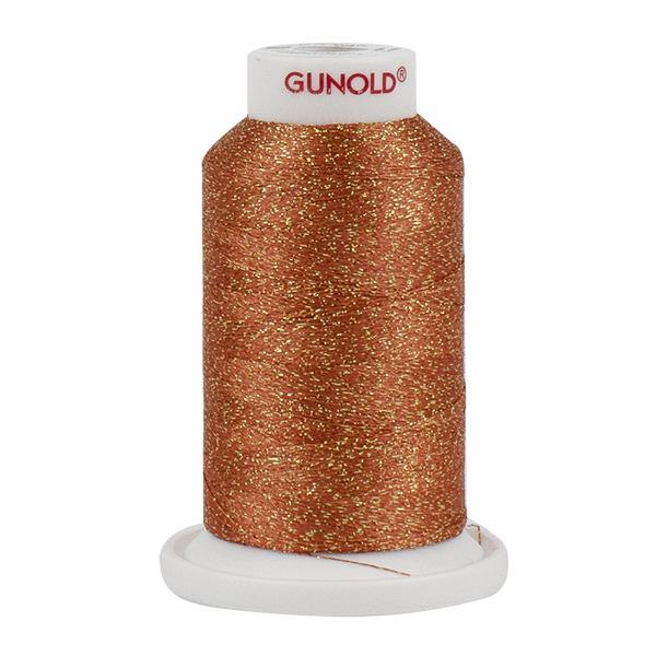 50574 - Salmon Peach with Gold Sparkle 30 Wt Gunold Poly Star - Oh My Crafty Supplies Inc.