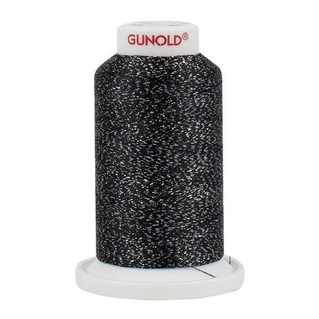 50607 - Charcoal Gray with Silver Sparkle 30 Wt Gunold Poly Star - Oh My Crafty Supplies Inc.