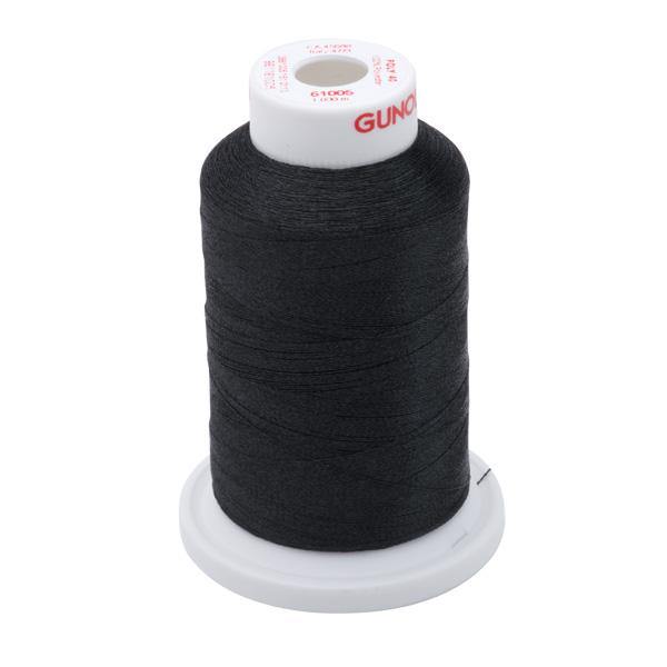 61005 - Black Polyester Embroidery Thread - 40 WT. 1,100 YD. Cones - Oh My Crafty Supplies Inc.