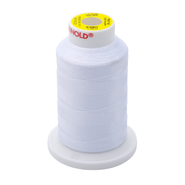 61001 - Bright White Polyester Embroidery Thread - 60 WT. 1,650 YD. Cones - Oh My Crafty Supplies Inc.