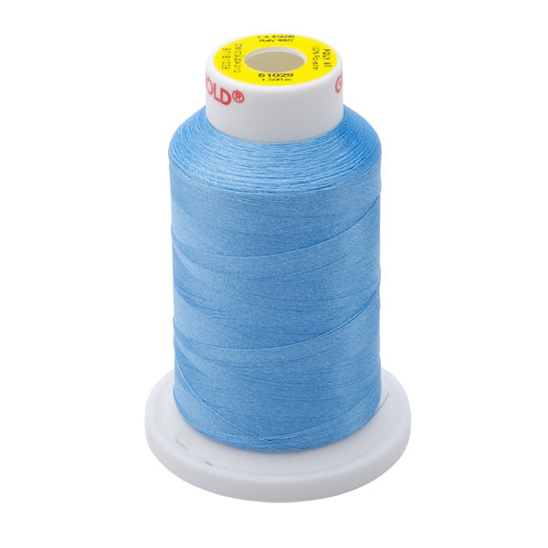 61029 - Medium Blue Polyester Embroidery Thread - 60 WT. 1,650 YD. Cones - Oh My Crafty Supplies Inc.