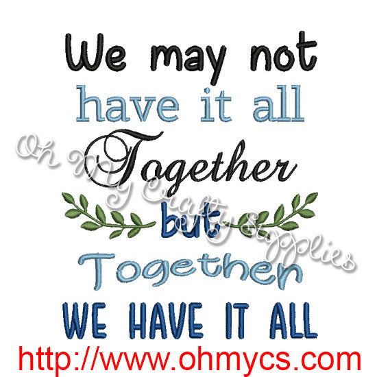 All Together Embroidery Design