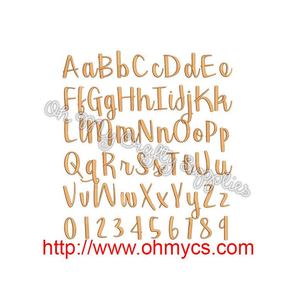 Georgia Peach Embroidery Font (BX Included)