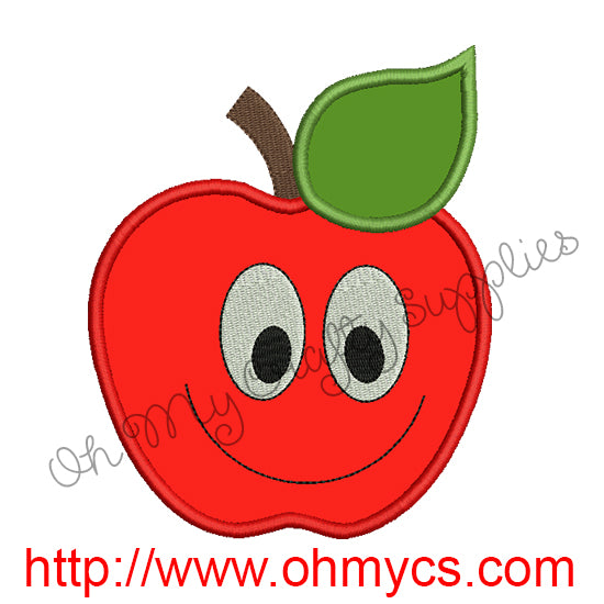 Happy Apple Applique Design