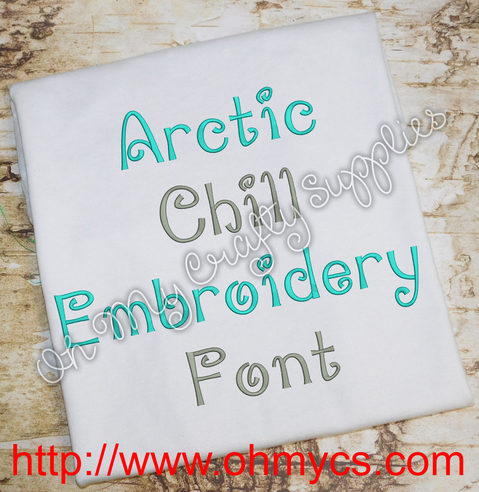 Arctic Chill Embroidery Font (BX Included)