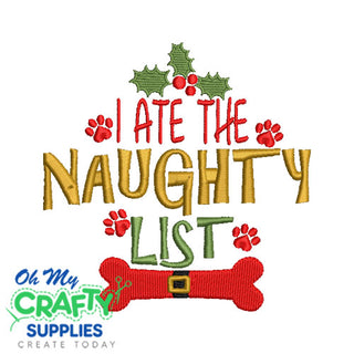 Ate the Naughty List 1110 Embroidery Design