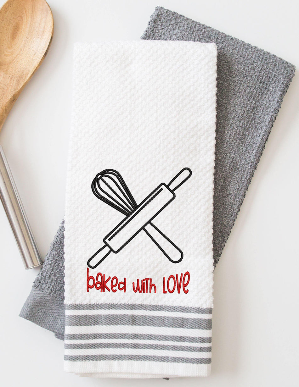 Baked with Love Baking Tools Embroidery Design - Oh My Crafty Supplies Inc.
