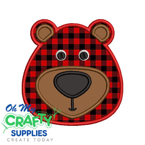 Bear Face Applique 822 Embroidery Design