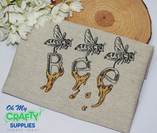 Honey Word Bee Embroidery Design