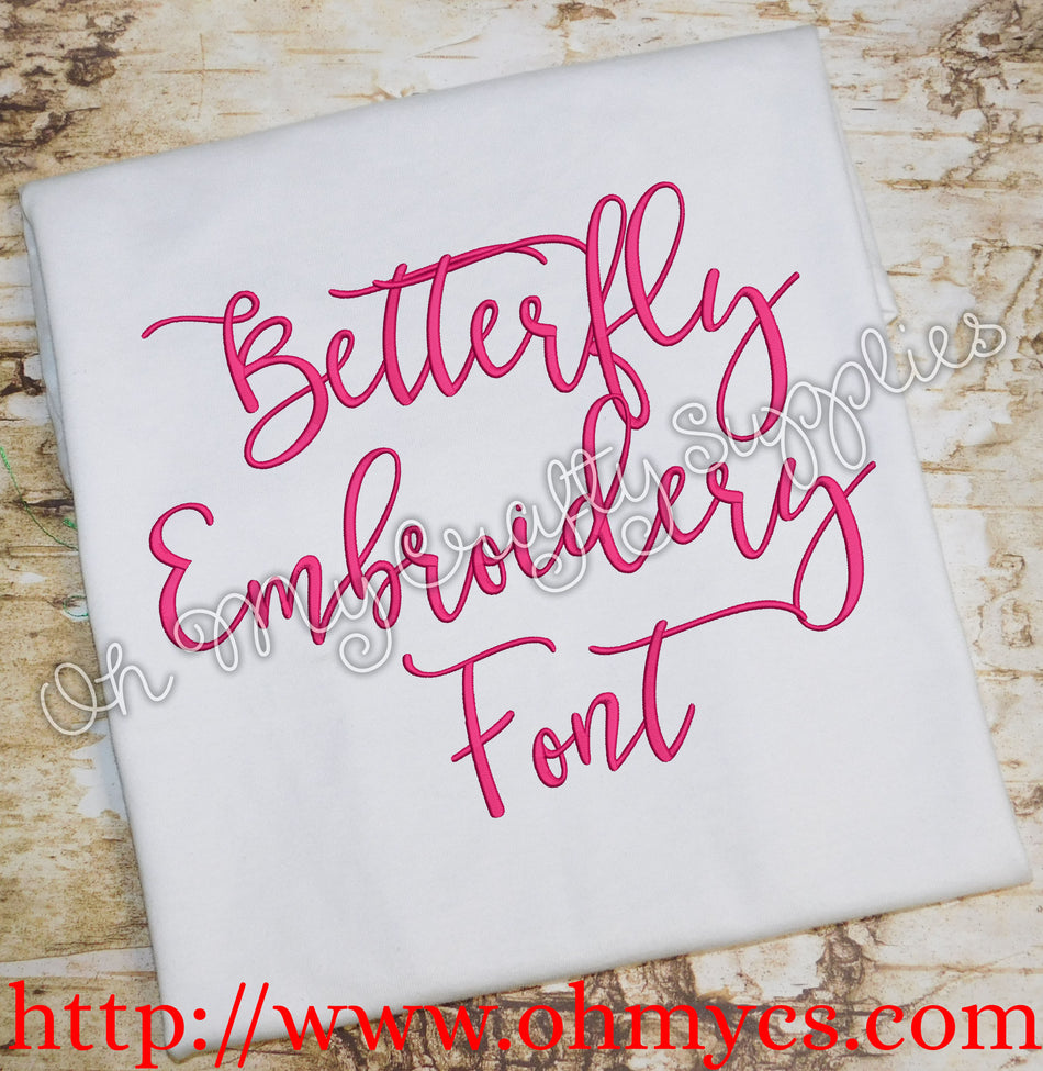 Betterfly Embroidery Font (BX Included)