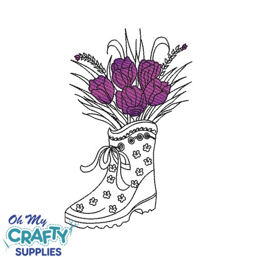 Blended Floral Boot 1230 Embroidery Design