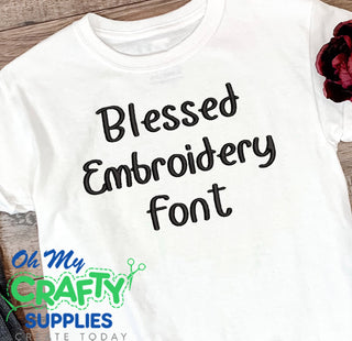 Blessed Embroidery Font (BX Included)