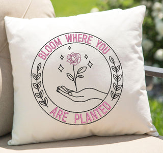 Bloom Where you are Planted Embroidery Design - Oh My Crafty Supplies Inc.