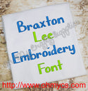 Braxton Lee Embroidery Font (BX Included)