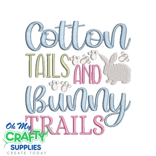 Bunny Tails and Trails Embroidery Design