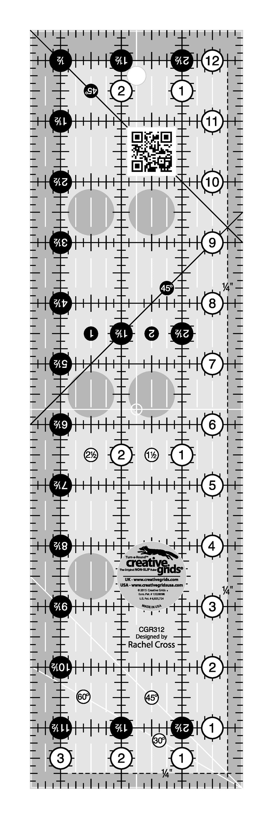 Creative Grids Quilt Ruler 3-1/2in x 12-1/2in