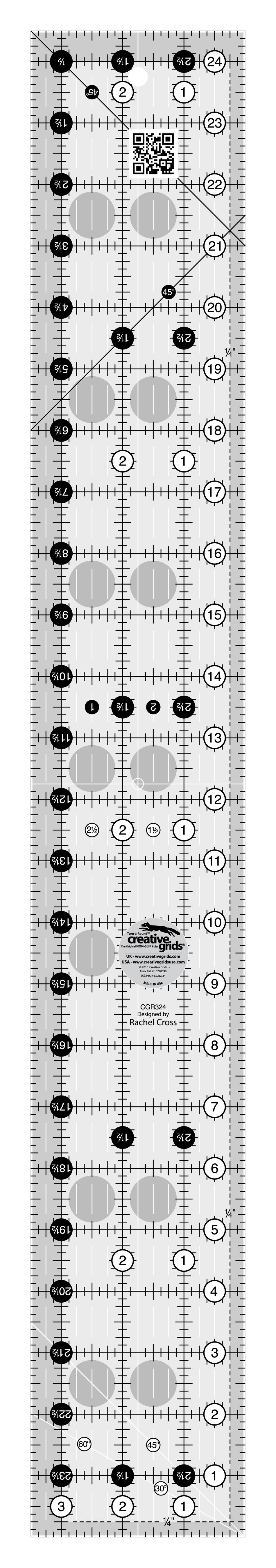 Creative Grids Quilt Ruler 3-1/2in x 24-1/2in
