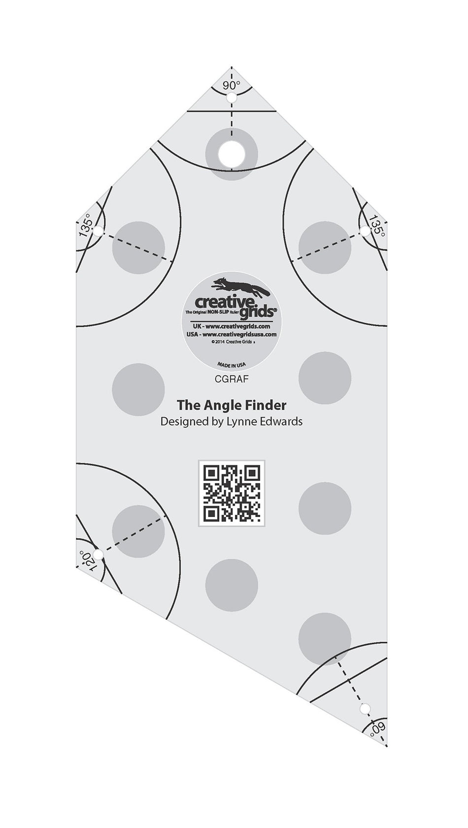 Creative Grids Angle Finder Quilt Ruler and Binding Tool