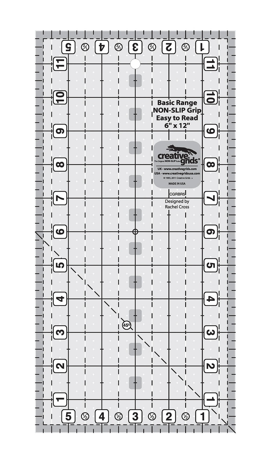 Creative Grids Basic Range 6in x 12in Rectangle Quilt Ruler
