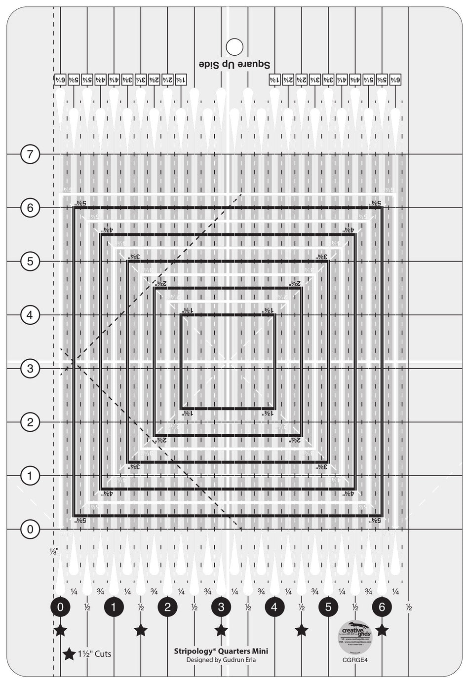 Creative Grids StripologyÂ® Quarters Mini Quilt Ruler