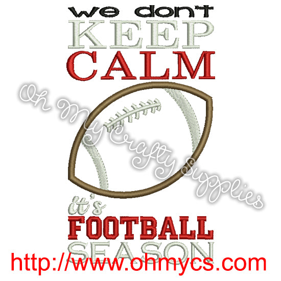 Calm Football Season Embroidery Design