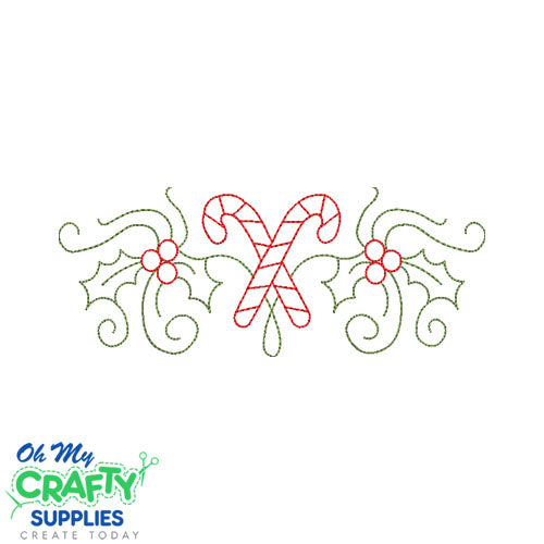 Candy Cane Line art 929 Embroidery Design – Oh My Crafty Supplies Inc.