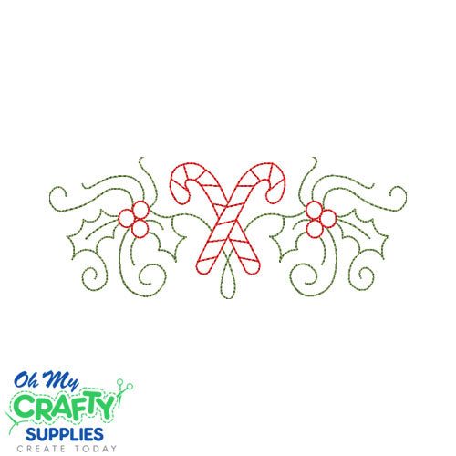 Candy Cane Line art 929 Embroidery Design