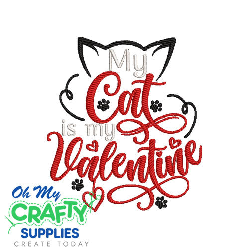 Cat Valentine Embroidery Design