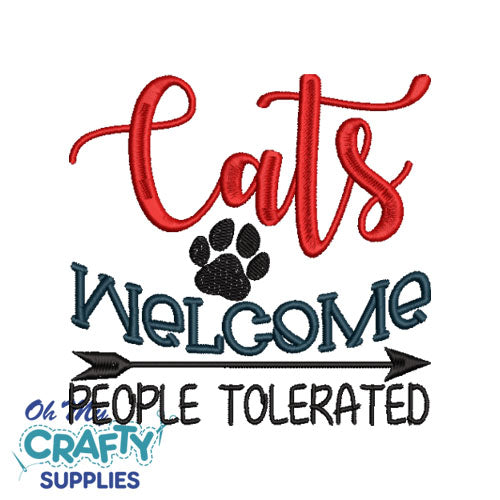 Cats Welcome 1222 Embroidery Design