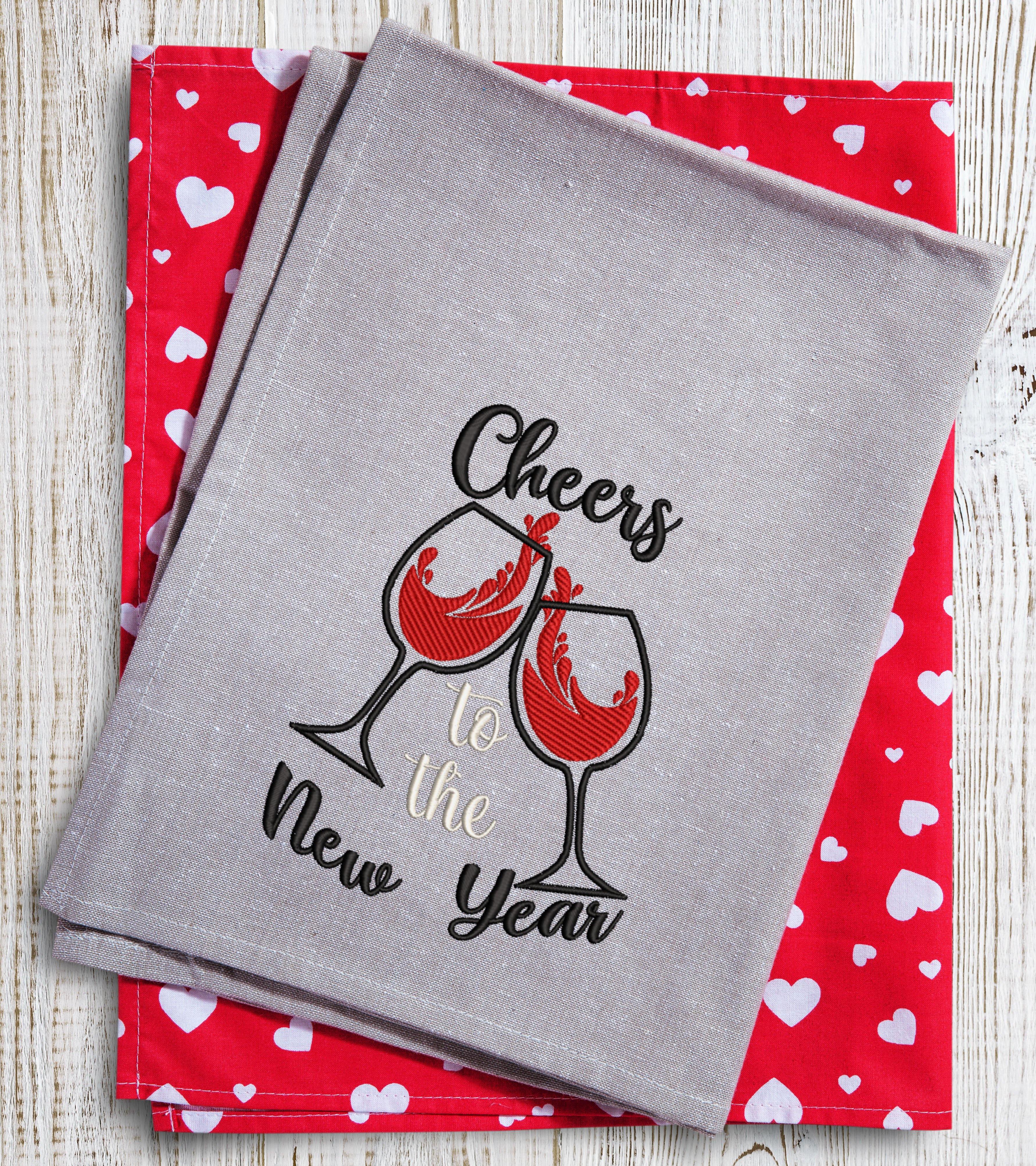 Cheers to the New Year Embroidery Design - Oh My Crafty Supplies Inc.