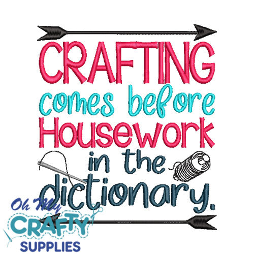 Crafting before house work Embroidery Design