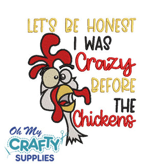 Crazy before the chickens Embroidery Design