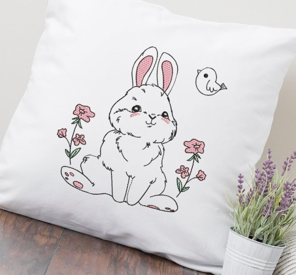 Cutie Pie Bunny Embroidery Design - Oh My Crafty Supplies Inc.