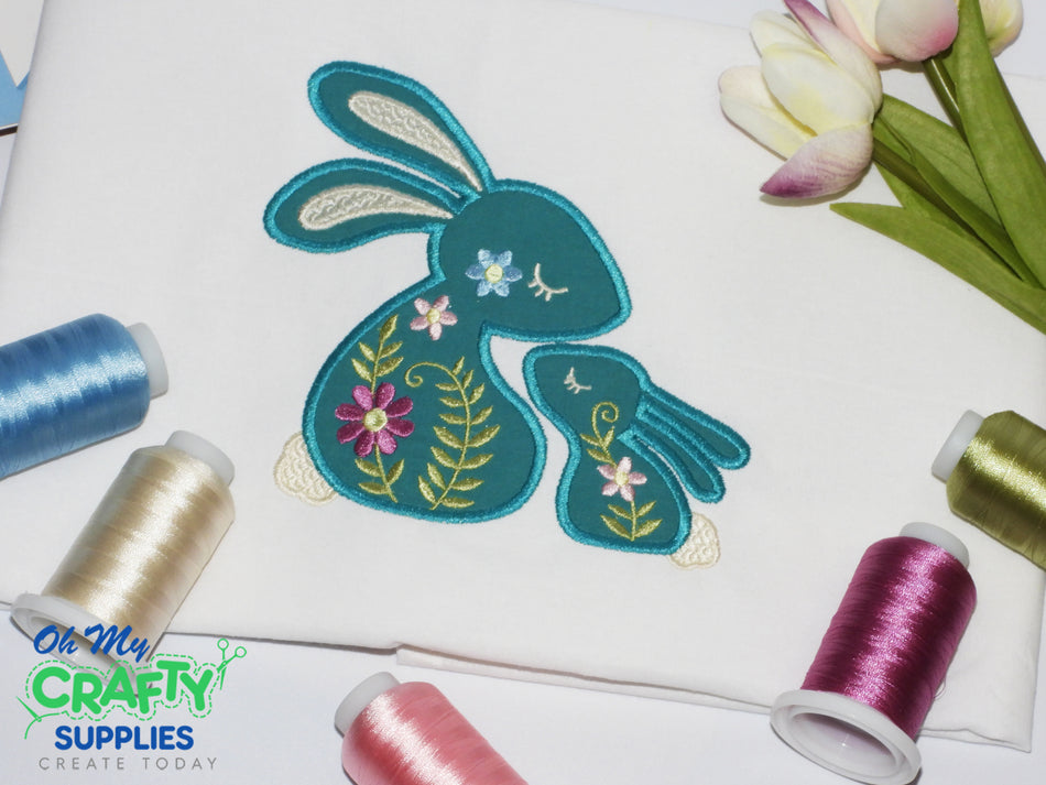 Big Little Bunny Applique Embroidery Design