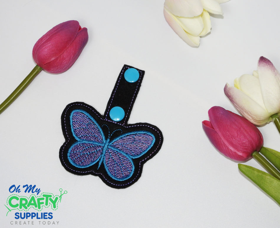 ITH Butterfly Key Fob 221 Embroidery Design
