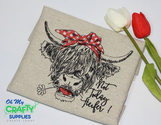 Highland Heifer Cow Embroidery Design
