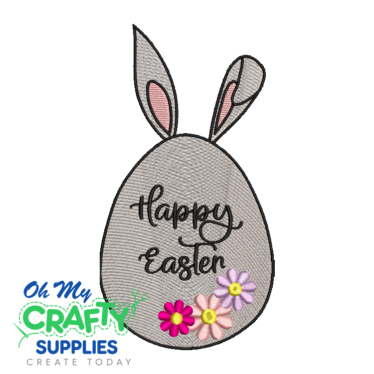 Happy Easter Bunny Egg 328 Embroidery Design
