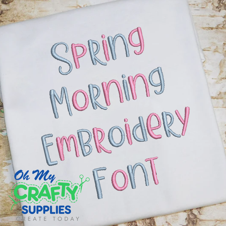 Spring Morning Embroidery Font (BX Included)