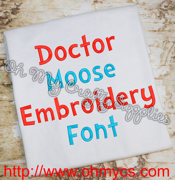 Doctor Moose Embroidery Font (BX Included)