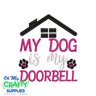 Dog Doorbell Embroidery Design