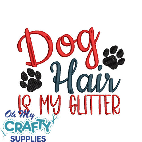 Dog Hair Glitter Embroidery Design