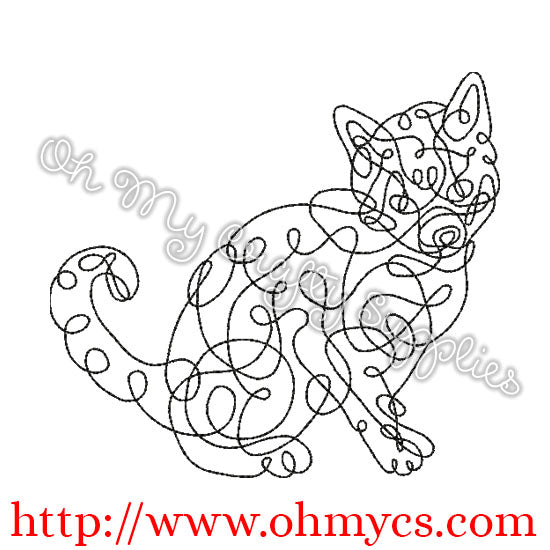 Doodle Cat Embroidery Design