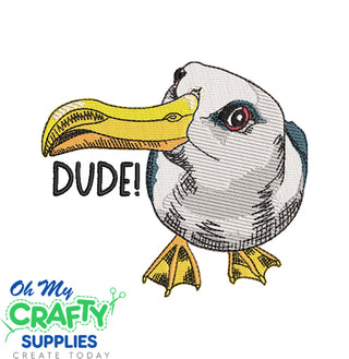 Dude Seagull Embroidery Design