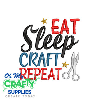 Eat Sleep Craft 1029 Embroidery Design